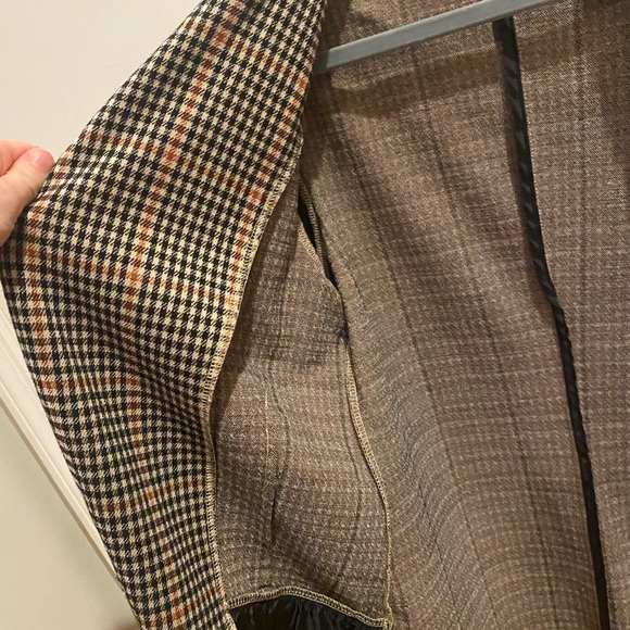 La classe Couture plaid tan and black sweater blazer S - Picture 4 of 7